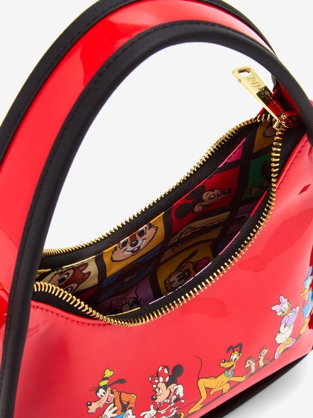 Loungefly Disney Mickey Mouse & Friends Red Vinyl Crossbody Bag NWT - Picture 4 of 6